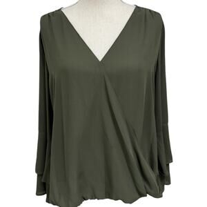 "MICHAEL KORS"Sheer Blouse,‎ Earthy,Woodland Fairy,Whimsy,Feminine,Flare Sleeves